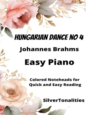 cover image of Hungarian Dance Number 4 Easy Piano Sheet Music with Colored Notation